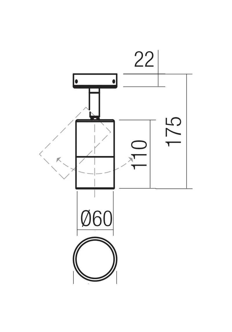 Aplică / plafonieră Stake GU10 1 x 7 W IP65 Alamă Naturală 2