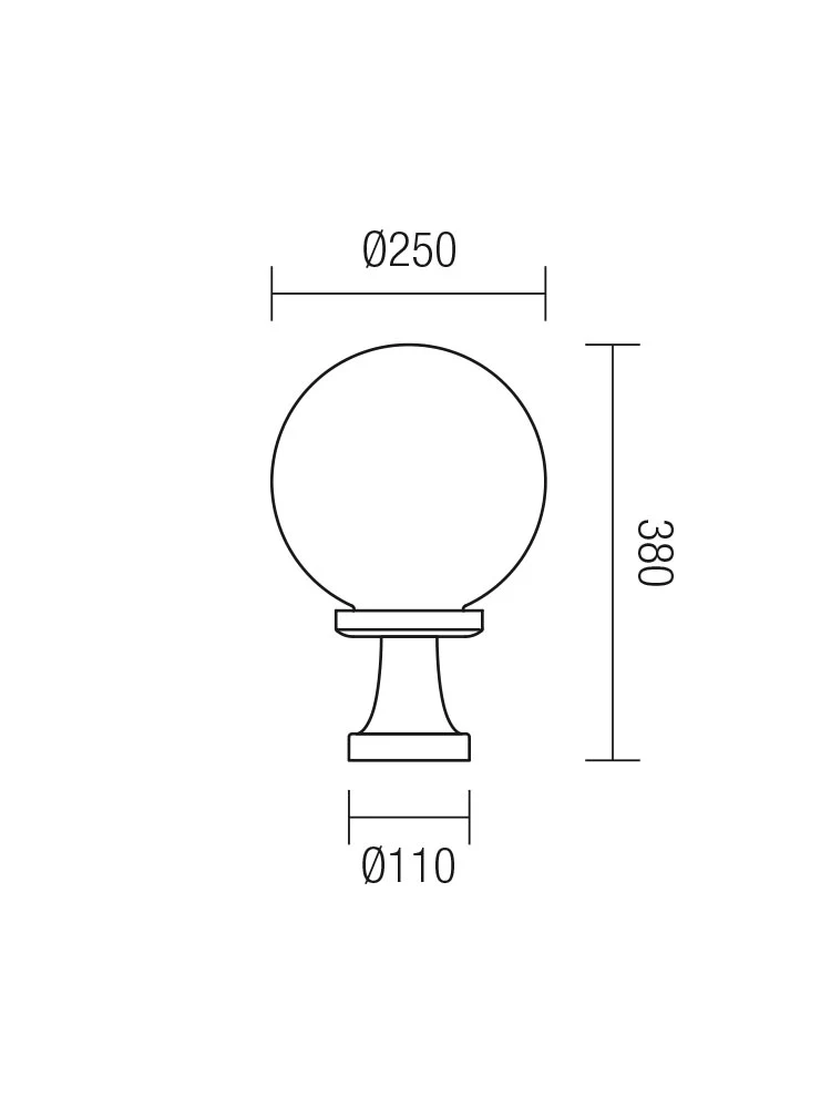 Corp ornamental Sfera 250 1 AP BR 1 x 28 W E27 OPAL 2