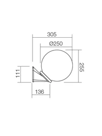 Aplică exterior Sfera 250 250 1 x 42 W E27 FUM 2