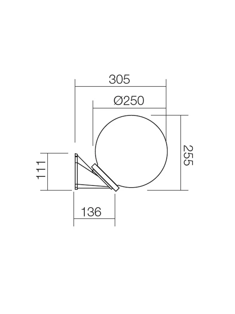 Aplică exterior Sfera 250 250 1 x 42 W E27 FUM 2
