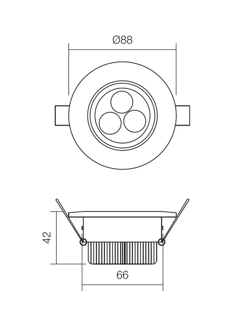 Spot încastrat Mt 115 Led 115 LED 3 x 1 W AL driver inc.