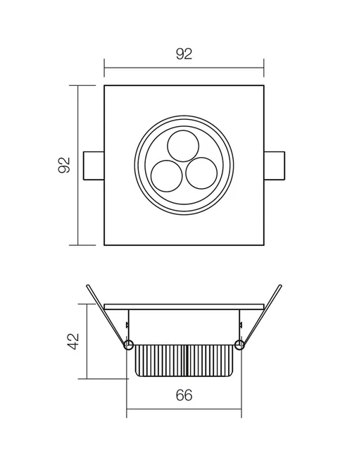 Spot încastrat Mt 116 Led 116 LED 3 x 1 W AL driver inc.