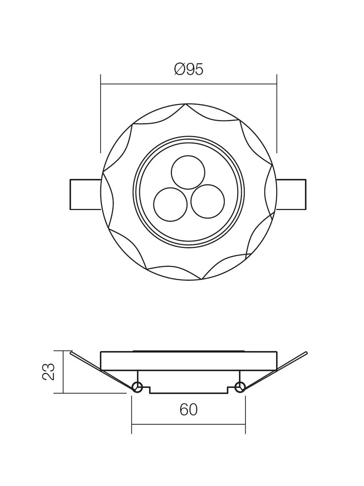 Spot încastrat Cr 34 Led 34 LED 3 x 1 W NW driver inc. 2
