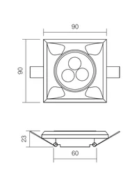 Spot încastrat Cr 35 Led 35 LED 3 x 1 W NW driver inc. 2