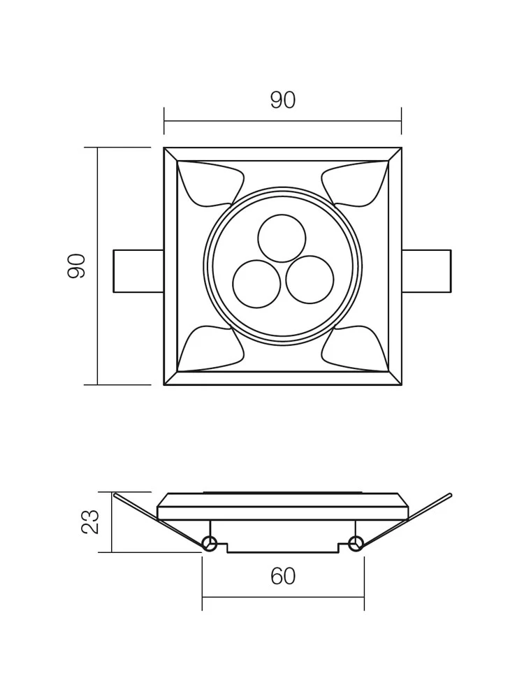 Spot încastrat Cr 35 Led 35 LED 3 x 1 W NW driver inc. 2
