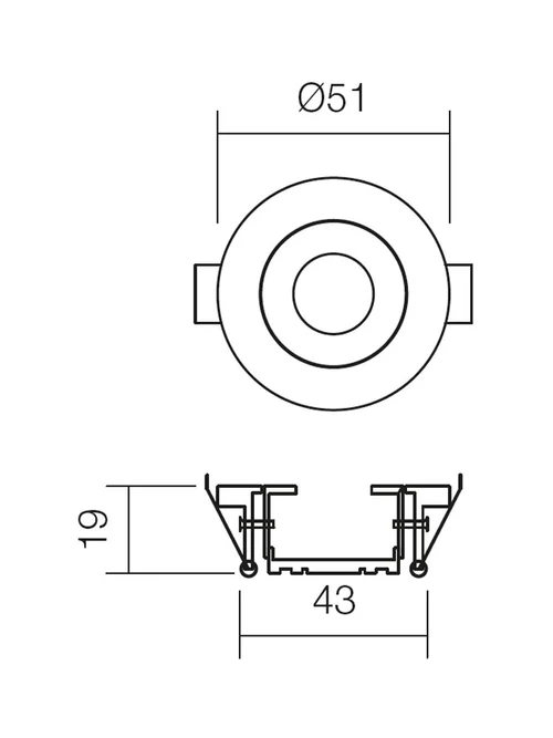 Spot încastrat Mt 119 Led 119 LED 1 x 1 W MWH driver inc.
