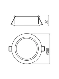 Spot încastrat Mt 138 Led 138 MWH LED NW 7 W 4000 K driver inc 2