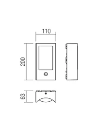 Уличный настенный светильник Warp WITH SENSOR LED SMD 8 W IP44 DG 3000 K 2