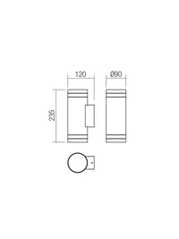 Aplică exterior Cargo GU10 2 x max. 28 W IP54 DG 2