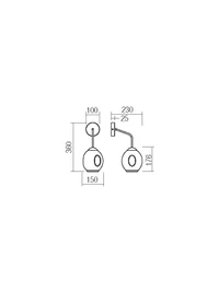 Aplică Pierce 1 x 42 W E27 BK 2
