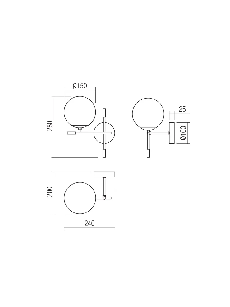 Aplică Essential 1 x 28 W E14 MGD RIGHT 2