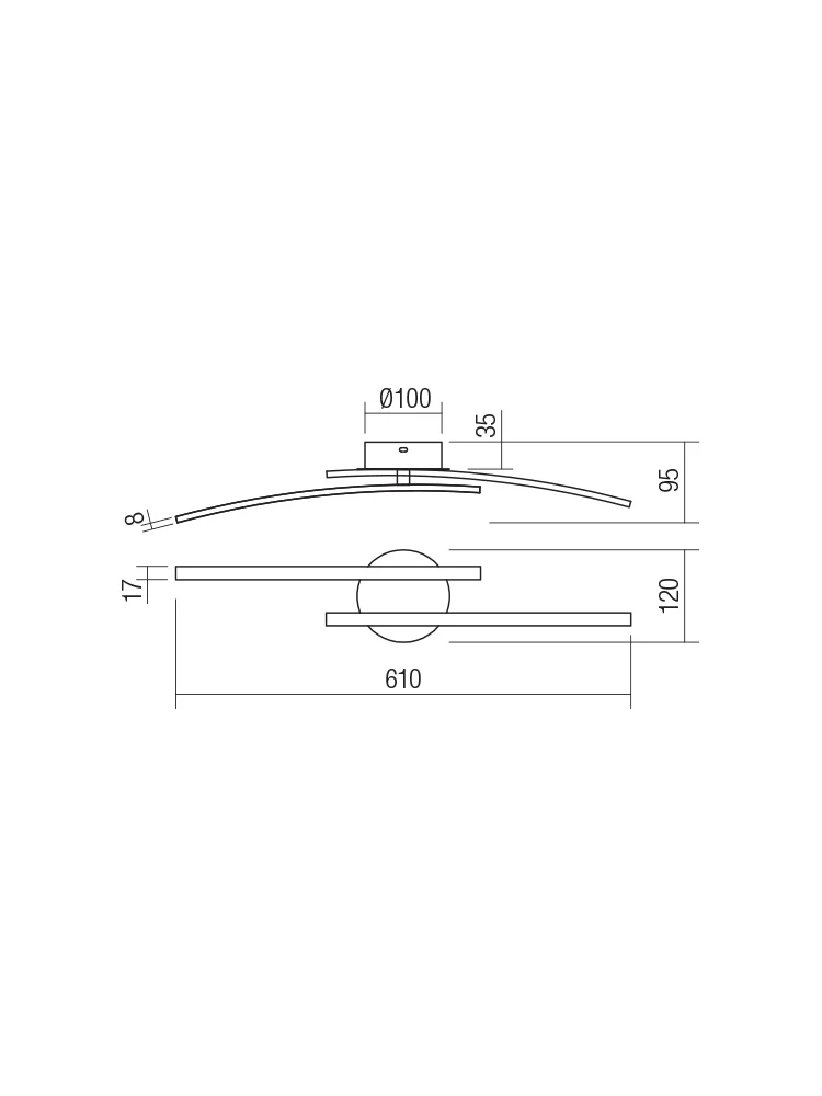 Aplică / plafonieră Yuno LED 14 W 3000 K MBR 2