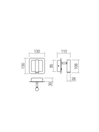 Aplică Closer LED 6 W 3000 K SQ BK 2