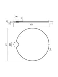 Aplică / plafonieră Atom LED 23 W 3000 K D800 BK/BRASS 2