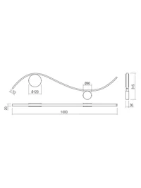 Aplică Wave LED 11 W 3000 K D1000 BRASS 2
