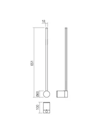 Aplică Taboo LED 9 W 3000 K H600 BK 2