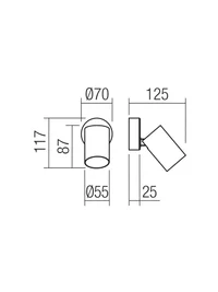 Aplică / plafonieră Modi 1 x 10 W GU10 BK 2