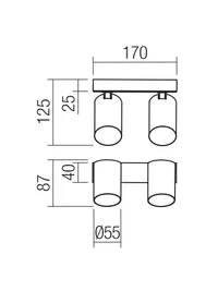 Aplică / plafonieră Modi 2 x 10 W GU10 WH 2