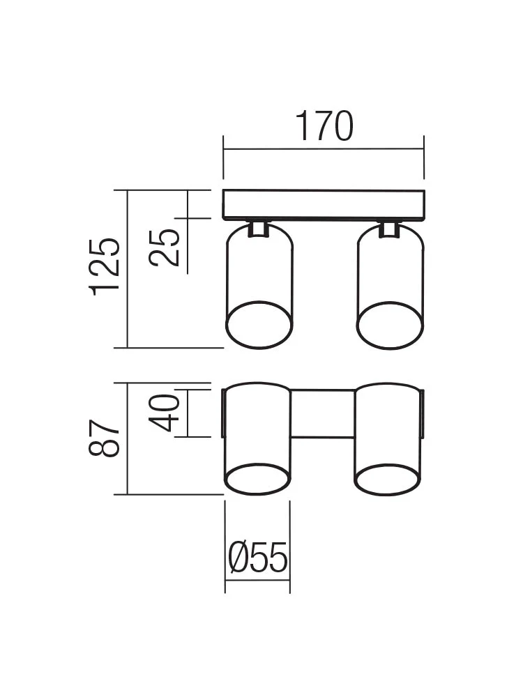 Aplică / plafonieră Modi 2 x 10 W GU10 GD 2
