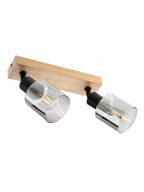 Aplică / plafonieră Rotis 2 x 15 W E14 WOOD/SMOKEY 3