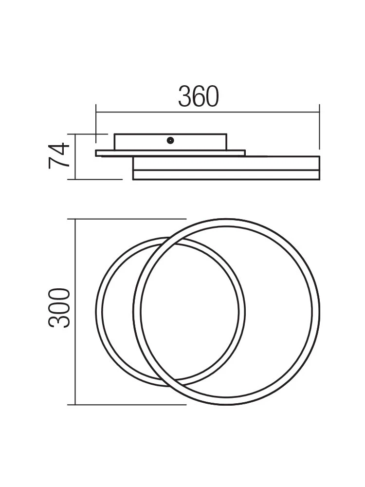 Aplică / plafonieră Tara LED 28 W CCT 3000/4000/6000 K GD 2