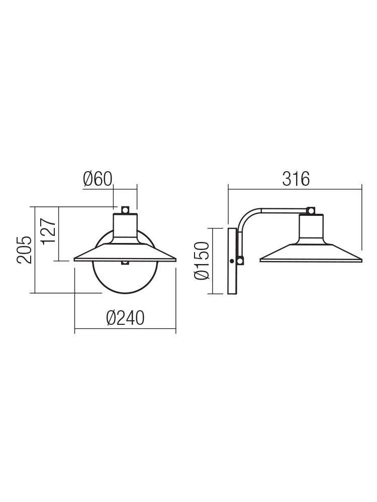 Aplică Fresno 1*42 W E27 D240 BK 2