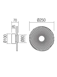 Aplică / plafonieră Reef LED 5 W 3000 K D250 CH 2