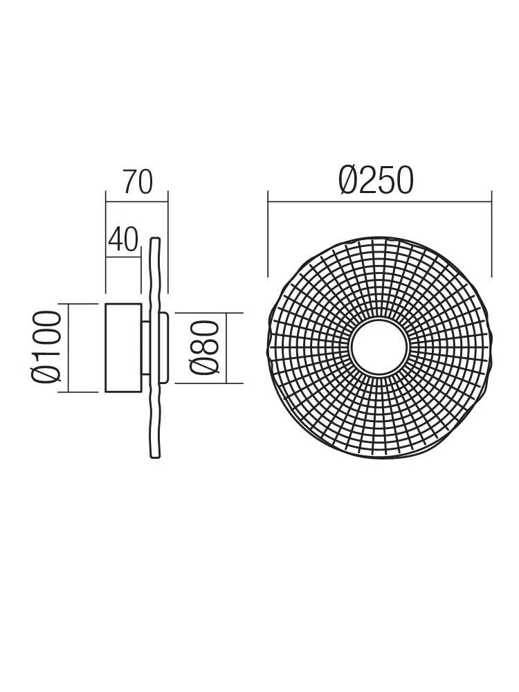 Aplică / plafonieră Reef LED 5 W 3000 K D250 CH 2
