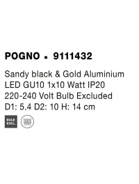 Proiector POGNO GU10, 1x10 W, 220-240 V, IP20, aluminiu 9