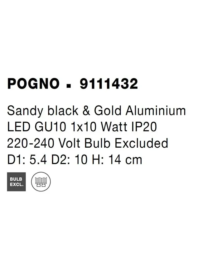 Proiector POGNO GU10, 1x10 W, 220-240 V, IP20, aluminiu 9