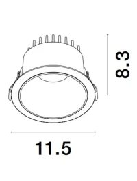 Spot CARPO 20 W, 220 V, 521 lm, 3000K, IP20, UGR <19, CRI ≥90, aluminiu 4