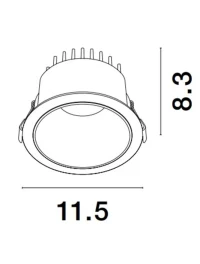 Spot CARPO 20 W, 220 V, 521 lm, 3000K, IP20, UGR <19, CRI ≥90, aluminiu 2