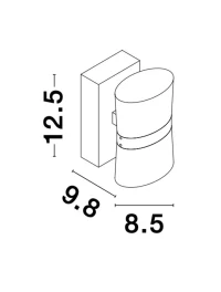 Aplică SABIA LED 10 W, 220-240 V, 1007 lm, 3000K, IP44, aluminiu și acril 4