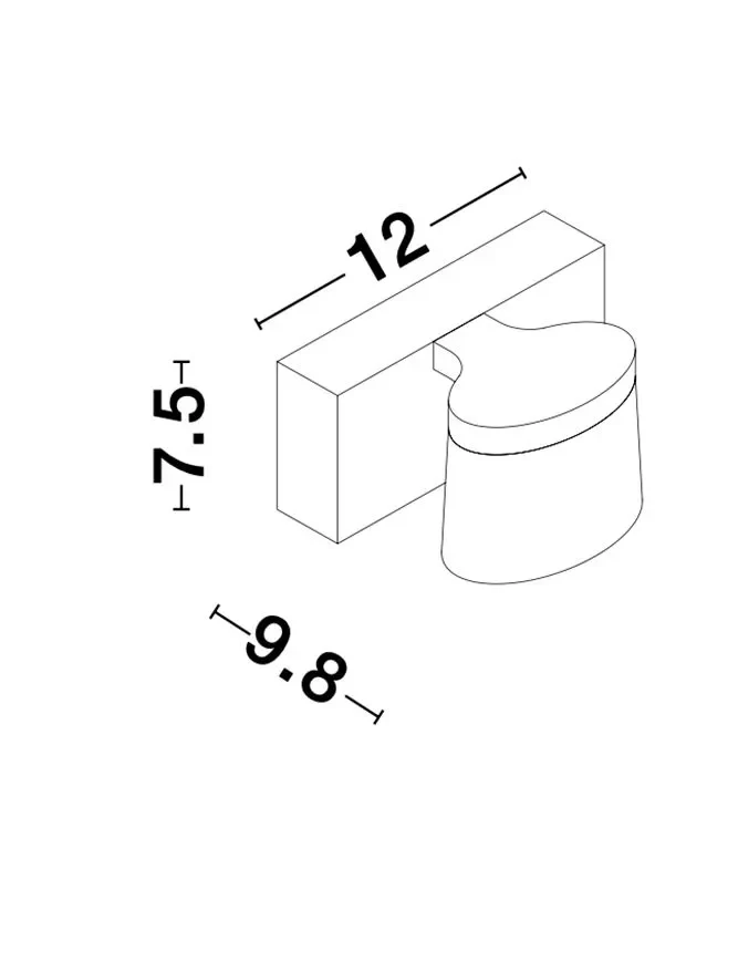 Aplică SABIA LED 5 W, 220-240 V, 513 lm, 3000K, IP44, aluminiu și acril 4