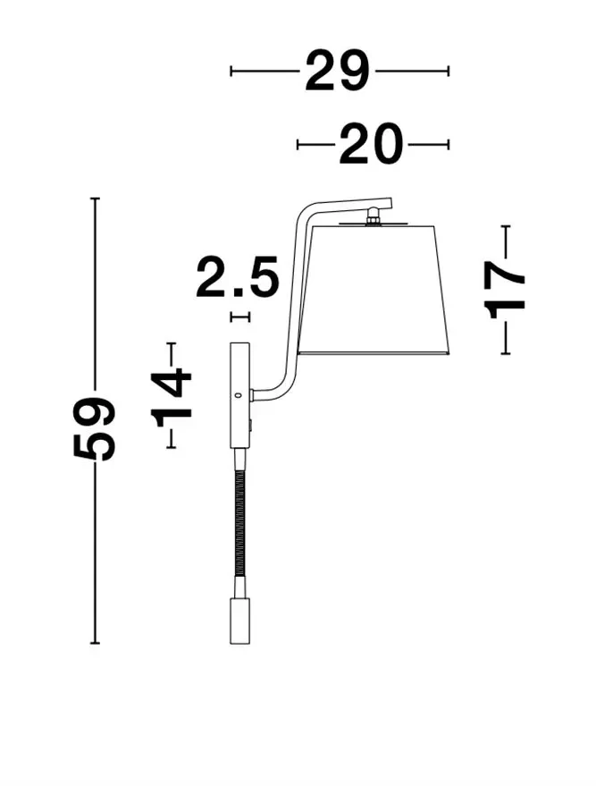 Aplică SAGE E27, 3 W / 1x12 W, 220 V, 190 lm, 3000K, IP20, aluminiu și textil 7