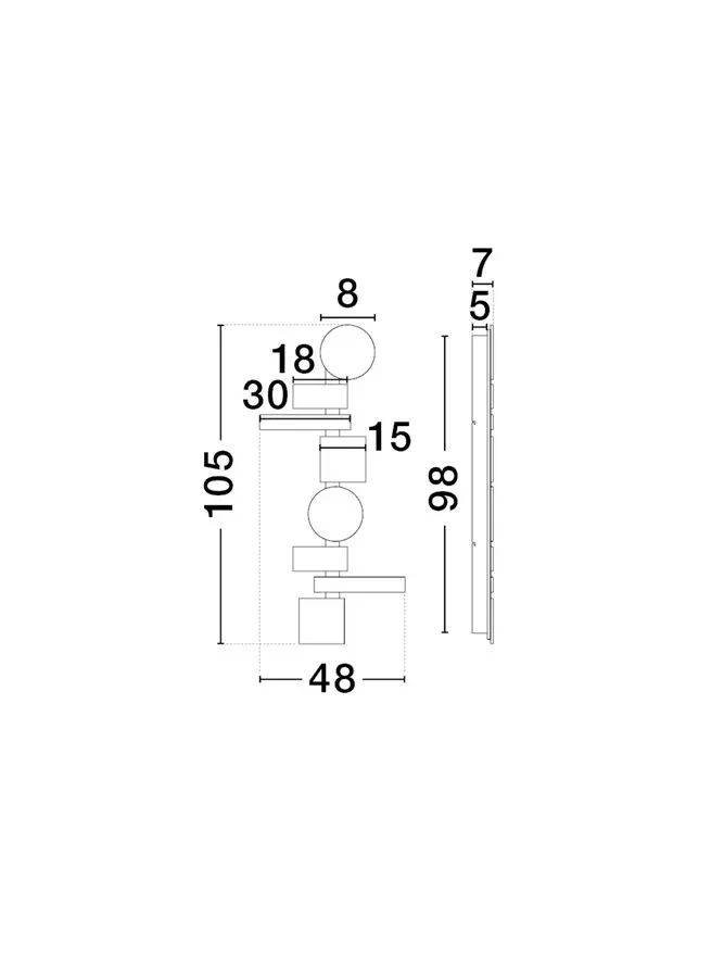 Aplică MARGOT LED 27 W, 220-240 V, 1437 lm, 2700-3000-4000K, IP20, dimmabil Triac prin DIP switch, aluminiu și acril 7