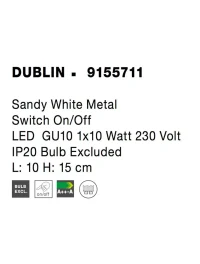 Proiector DUBLIN GU10, 1x10 W, 230 V, IP20, metal 6