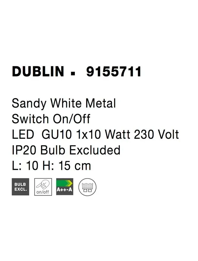 Proiector DUBLIN GU10, 1x10 W, 230 V, IP20, metal 6