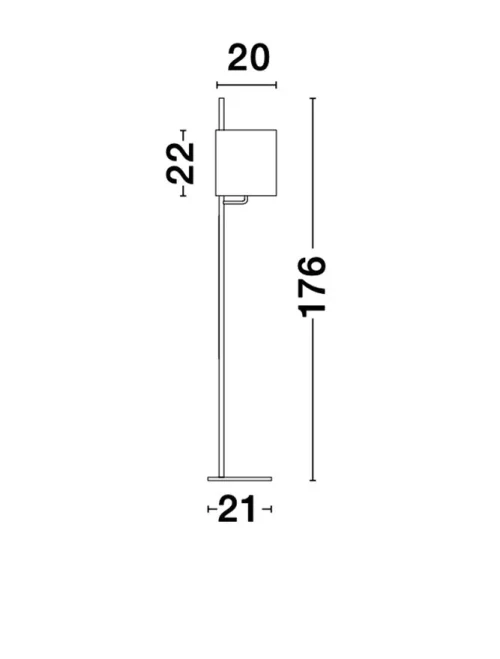 Lampadar YAMA E27, 1x12 W, 230 V, IP20, aluminiu
