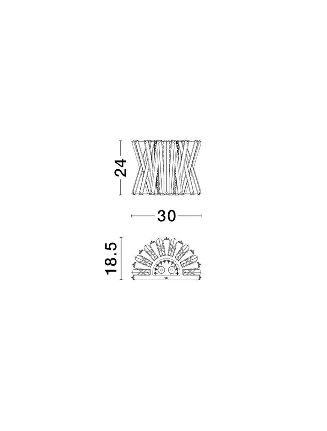 Aplică ESTRELLA E14, 2x5 W, 100-240 V, IP20, cristal, metal și alamă 7