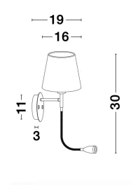 Aplică NIA E14, 3 W / 1x5 W, 230 V, 180 lm, 3000K, IP20, textil și metal 9