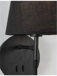Aplică NIA E14, 3 W / 1x5 W, 230 V, 180 lm, 3000K, IP20, textil și metal 4