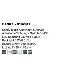 Aplică HANDY LED 3 W+6 W, 230 V, 210 lm+310 lm, 3000K, IP20 6