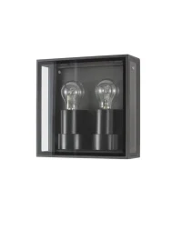 Aplică exterior SORREN E27, 2x12 W, 220-240 V, IP65, aluminiu și sticlă 2