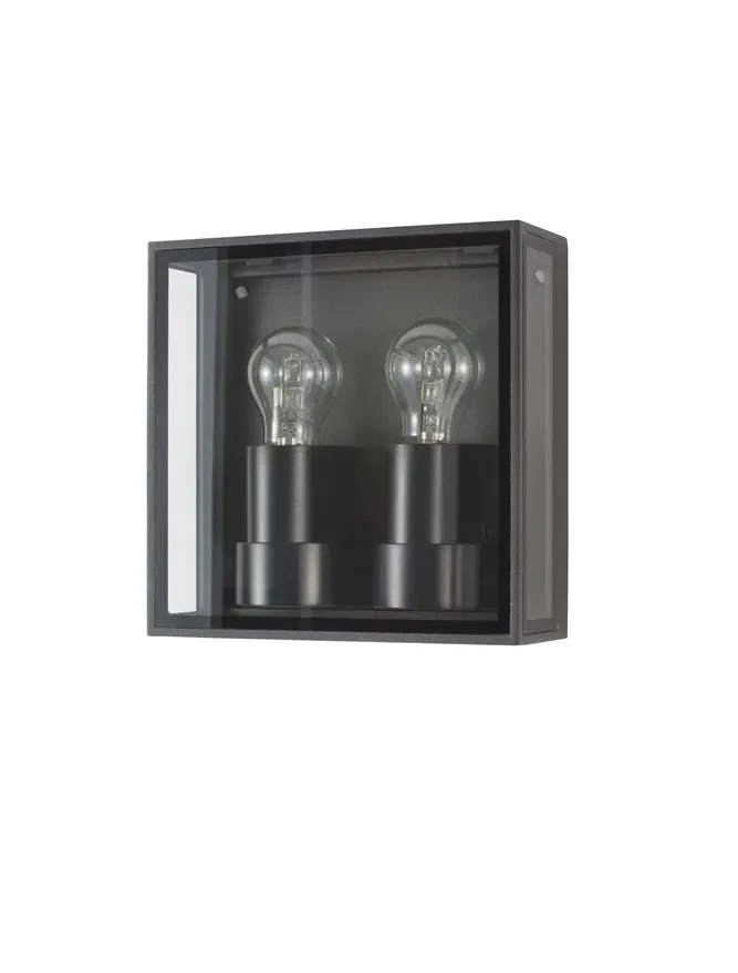 Aplică exterior SORREN E27, 2x12 W, 220-240 V, IP65, aluminiu și sticlă 2