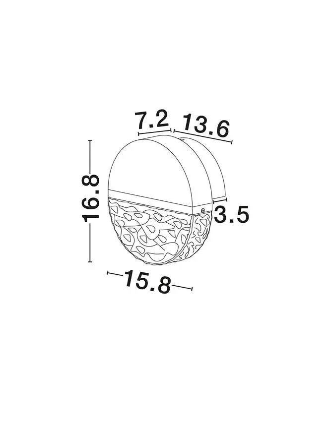 Aplică DORIN LED 7 W, 220-240 V, 431 lm, 3000K, IP44, dimmabil Triac, aluminiu, marmură, metal, sticlă și alamă 7