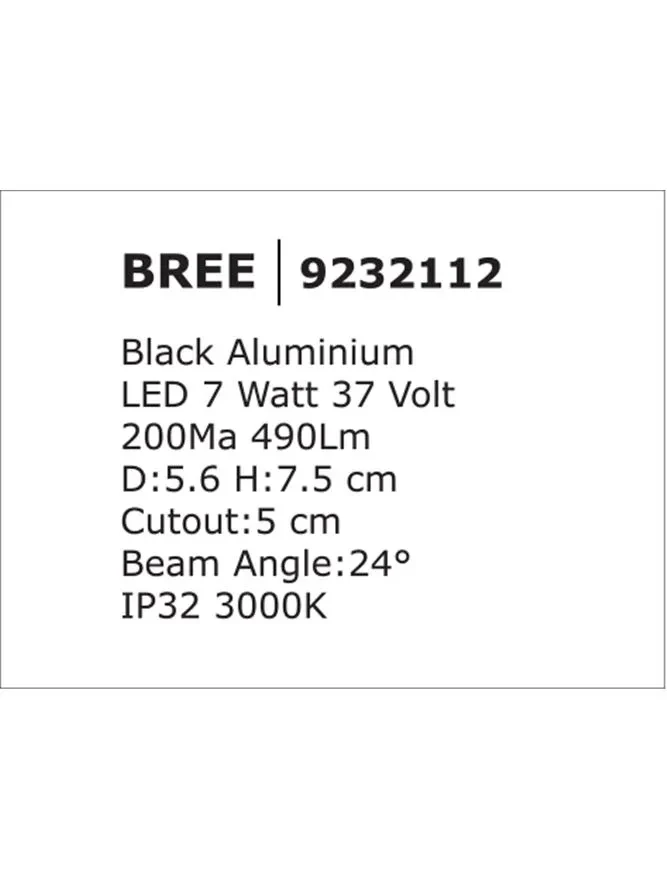 Spot BREE LED 7 W, 37 V 200 mA, 490 lm, 3000K, IP32, aluminiu 9