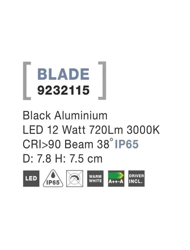 Spot BLADE LED 12 W, 37 V 300 mA, 720 lm, 3000K, IP65, aluminiu 5