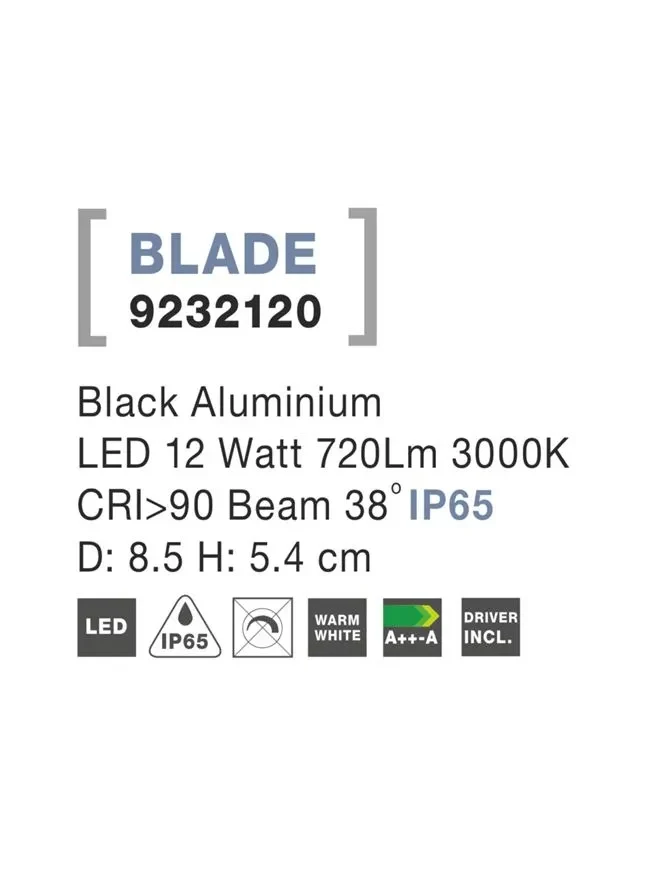 Spot BLADE LED 12 W, 37 V 300 mA, 720 lm, 3000K, IP65, aluminiu 5