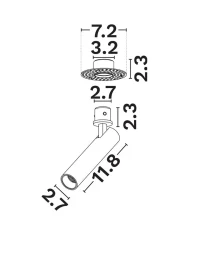 Spot Clarity LED 7 W, 220-240 V, 297 lm, 3000K, IP20, UGR <15, CRI ≥90, aluminiu 5